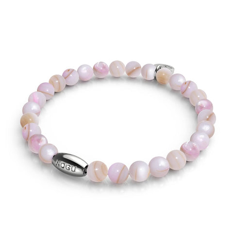 Marbled Blush x Silver | Abalone Bracelet